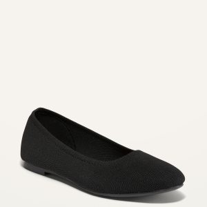 Knit Almond-Toe Ballet Flats