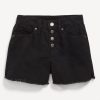 High-Waisted Wow Frayed-Hem Jean Shorts for Girls
