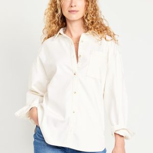 Boyfriend Button-Down Jean Tunic