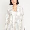 Taylor Fitted Linen-Blend Suit Blazer