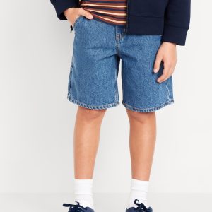 Knee Length Baggy Carpenter Jean Shorts for Boys