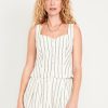 Button-Front Linen-Blend Vest