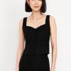 Button-Front Linen-Blend Vest