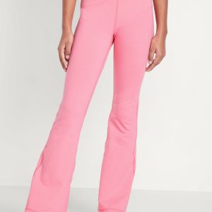 High-Waisted PowerChill Side-Ruched Flared Leggings for Girls