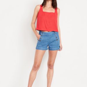 High-Waisted Mariner Shorts -- 3-inch inseam