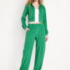 High-Waisted Towel Terry Barrel Ankle Pants