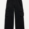 Super Baggy Wide-Leg Cargo Twill Pants for Girls