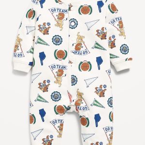 Printed Long-Sleeve French-Terry One-Piece for Baby