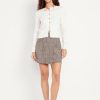 High-Waisted Wrap-Front Mini Skirt