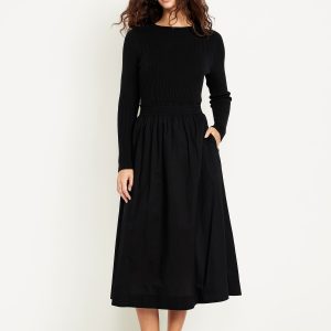 Smocked Midi Skirt