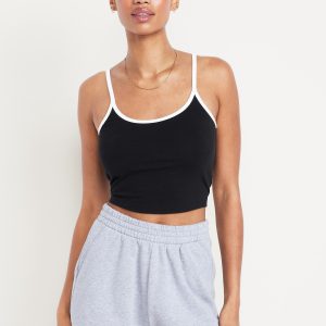 Tipped Jersey Cropped Brami Top